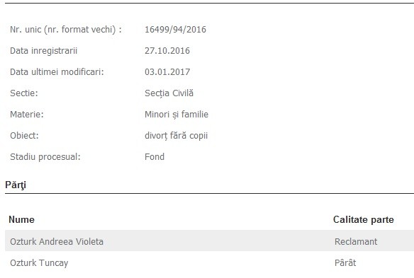 Andreea Marin și Tuncay divorțează în luna februarie.