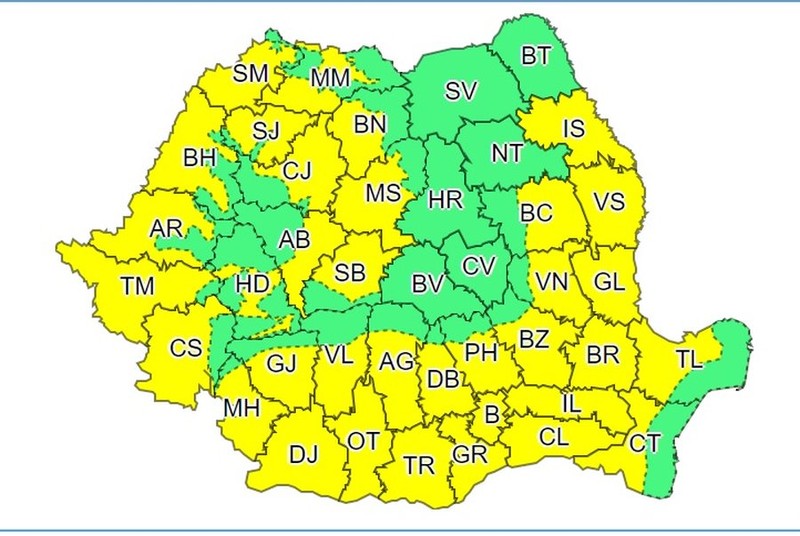 Luni, 26 iulie, local va fi caniculă și disconfort termic ridicat în regiunile vestice, potrivit ANM