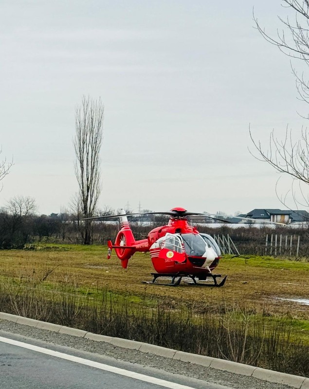 Accident pe DN5, soldat cu opt răniți: descarcerări și transport de urgență cu elicopterul