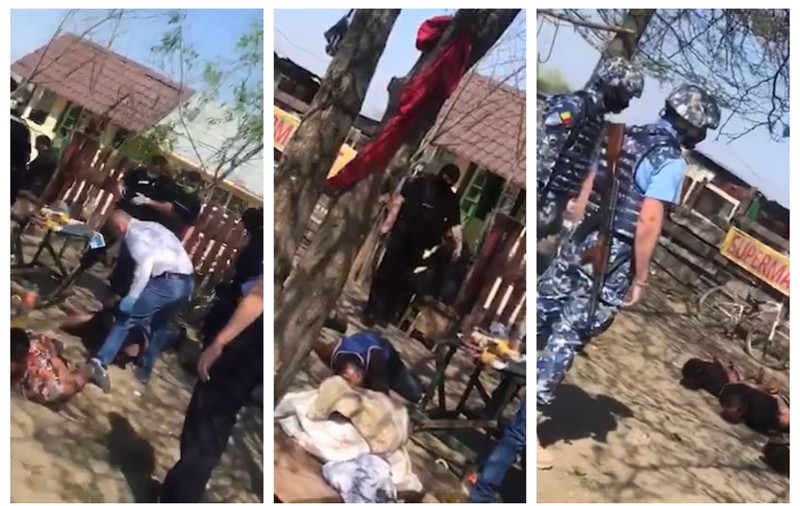 IMAGINI DE JUNTĂ MILITARĂ. Cum pedepsește Poliția Română un grup de bărbați din Bolintin. Romi culcați pe jos, cu mâinile la spate și bătuți. Explicațiile IPJ Giurgiu