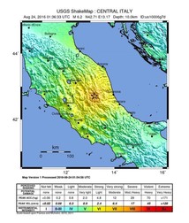 Cutremur cu magnitudinea 6,2 grade în centrul Italiei (FOTO: USGS/EPA)