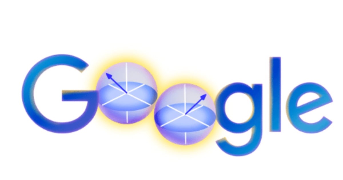 Imaginea prezintă logo-ul Google stilizat, în culori de albastru și violet, cu două forme circulare integrate în litere. Designul modern sugerează tehnologie și inovație, fiind asociat cu identitatea vizuală a companiei.