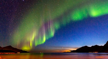 Aurora boreală observată în Norvegia, în Tromso