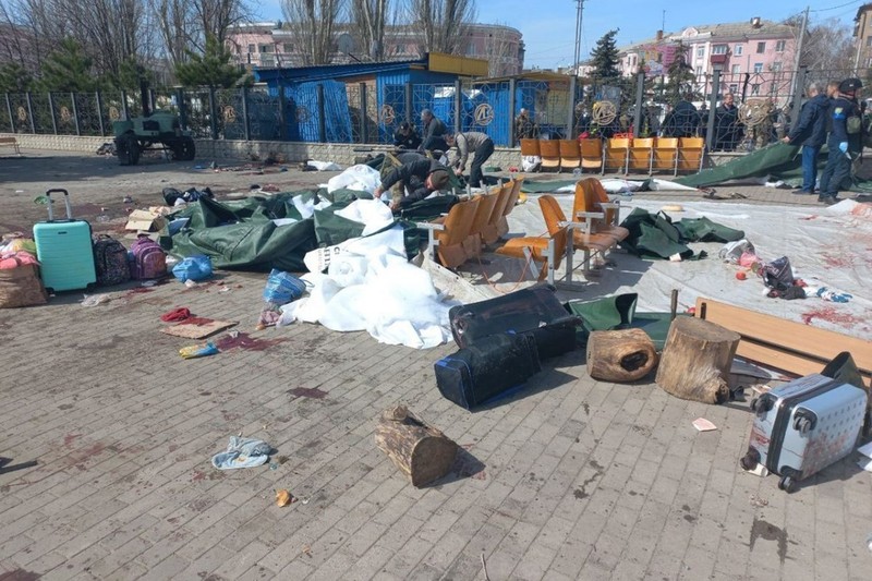 Gara Kramatorsk după atacul rus (foto Profimedia)