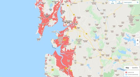 O zonă mare care cuprinde orașul indian Mumbai, sub riscul de a fi inundată FOTO: Climate Central