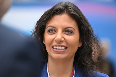 Margarita Simonyan, editor in chief of the international channel Russia Today, waits to attend a meeting of Russian President and presidential candidate Vladimir Putin with his confidants ahead of the upcoming presidential election in Moscow on January 31, 2024. The election will be held over a three-day period from March 15 to 17. Profimedia Images