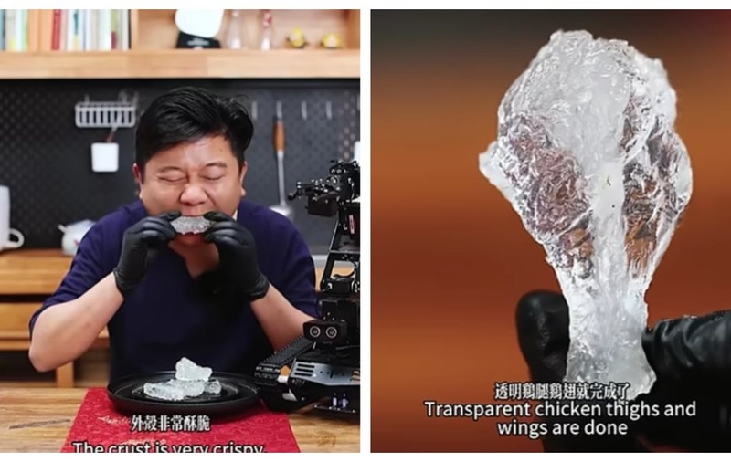 Puiul transparent ca sticla prăjit de un vlogger culinar a uimit internetul: „Este artă, dar nu sunt sigur că l-aș mânca” | VIDEO