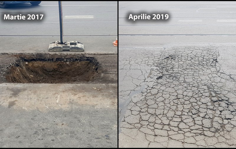 VIDEO | Asfalt turnat direct peste pământ pe o șosea din Ploiești, reabilitată „pe fonduri”. A costat 13,6 milioane de euro, a fost gata în 2016, iar acum se dezintegrează!
