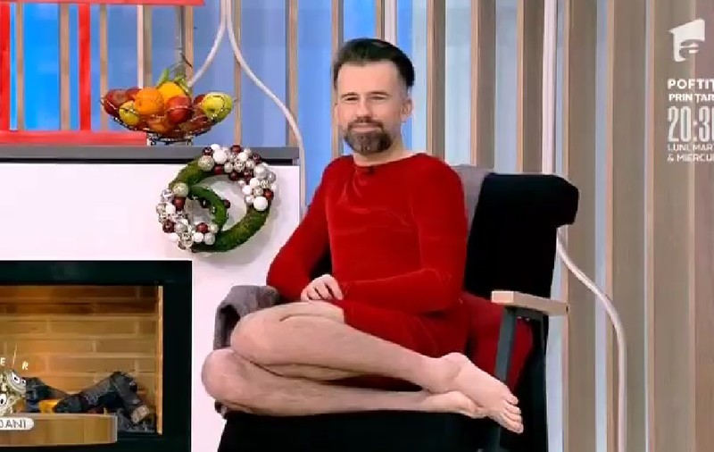 Florin Ristei, în rochie la TV. Motivul pentru care a venit îmbrăcat în femeie la emisiune
