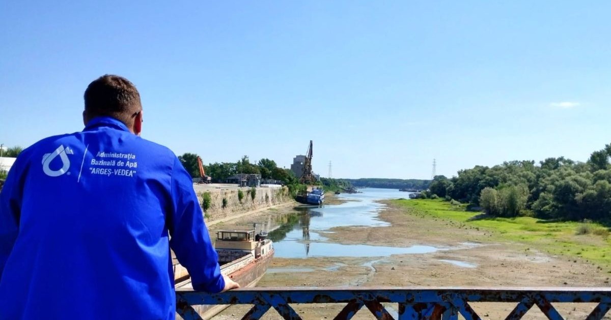 Dunărea secată la Giurgiu, 30 iulie 2026