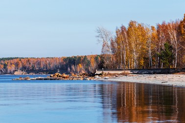 Ob reservoir, Berd water intake facility area, Berdsk, Novosibirsk region, Western Siberia, Russia