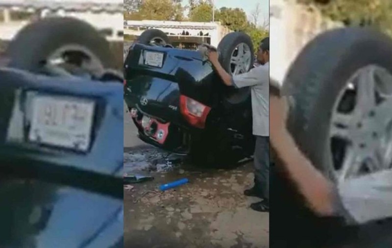 Un angajat al unei spălătorii auto s-a răsturnat cu o mașină și a continuat să o spele după incident