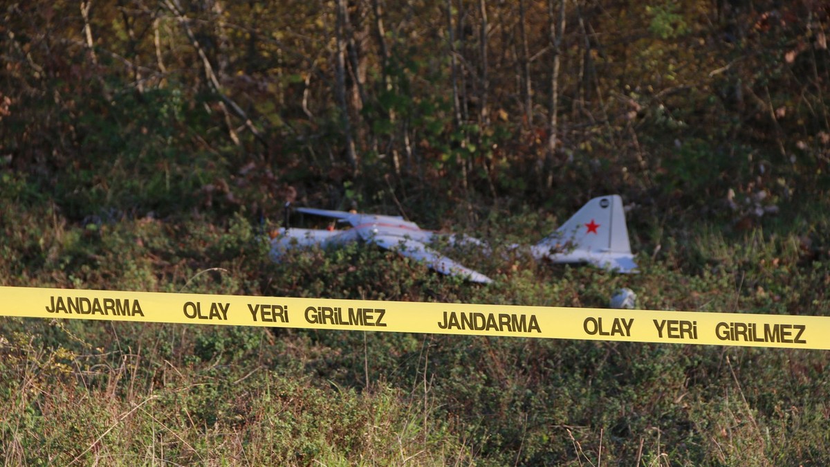 Dronă rusească Orlan 10, găsită în apropiere de orașul turc Izmit Foto: Profimedia