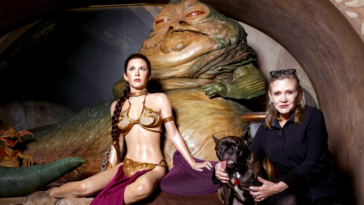 Carrie Fisher, lângă printesa Leia, de la muzeul Madame Tussauds