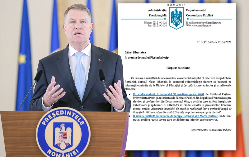 Președintele Iohannis recunoaște că a folosit ca argument pentru nedeschiderea școlilor nu ce s-ar fi întâmplat în Franța, cum a spus ieri, ci ”un studiu”
