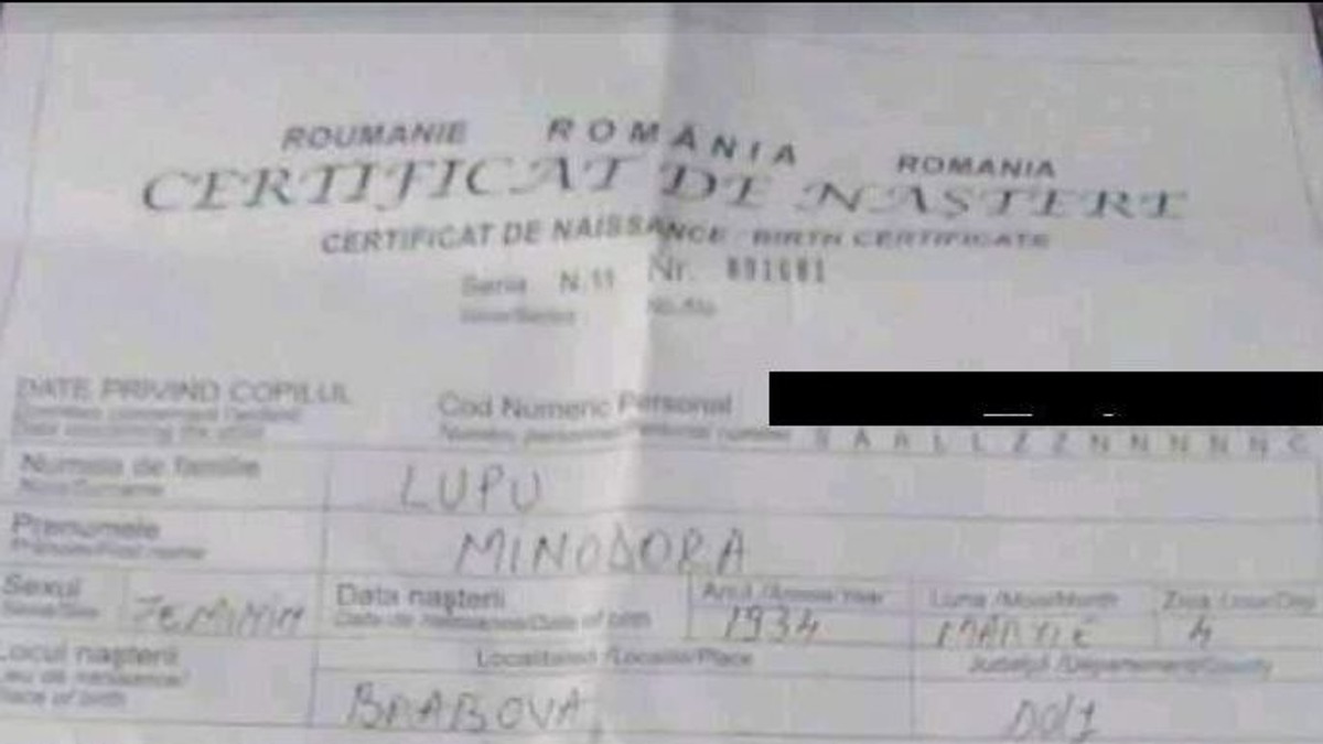 Familia unei femei moarte din Dolj a primit un certificat de naștere în locul celui de deces