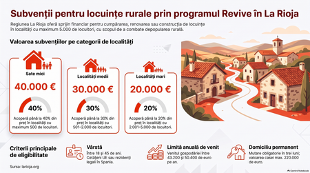 La Rioja oferă până la 40.000 de euro celor care cumpără sau construiesc acolo o casă / Imagine generată cu AI