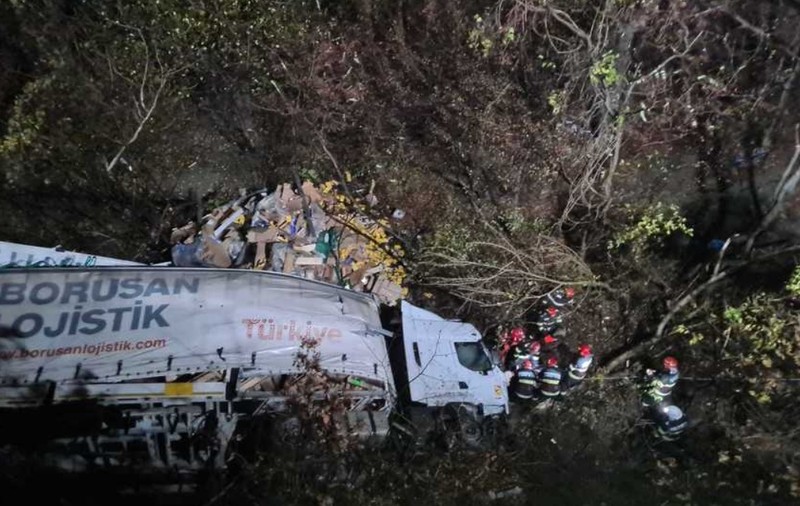 Un TIR a căzut de la 50 de metri, în zona unui viaduct, între Orşova şi Porţile de Fier I. Şoferul a murit