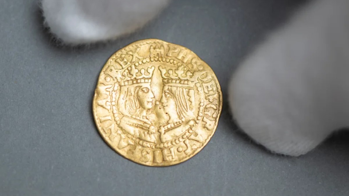 Moneda de aur, veche de peste 400 de ani