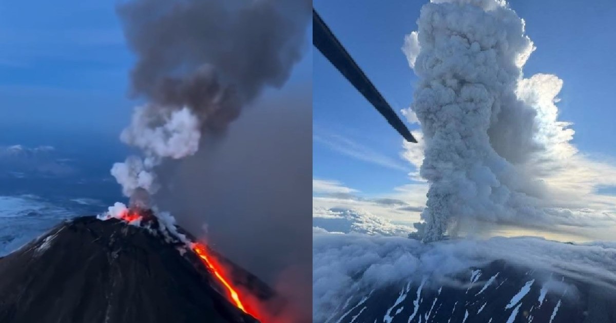 Vulcanul Kraşeninnikov, din Rusia a erupt dupa 450 de ani, 3 august 2025