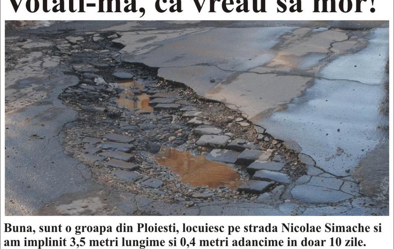 Minune online: o groapă din Ploiesti ”are” pagină pe Facebook!