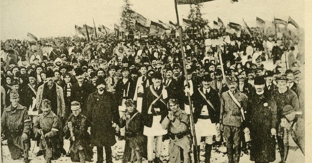 Participanți la Marea Adunare Națională, 1 Decembrie 1918. Foto mvu.ro