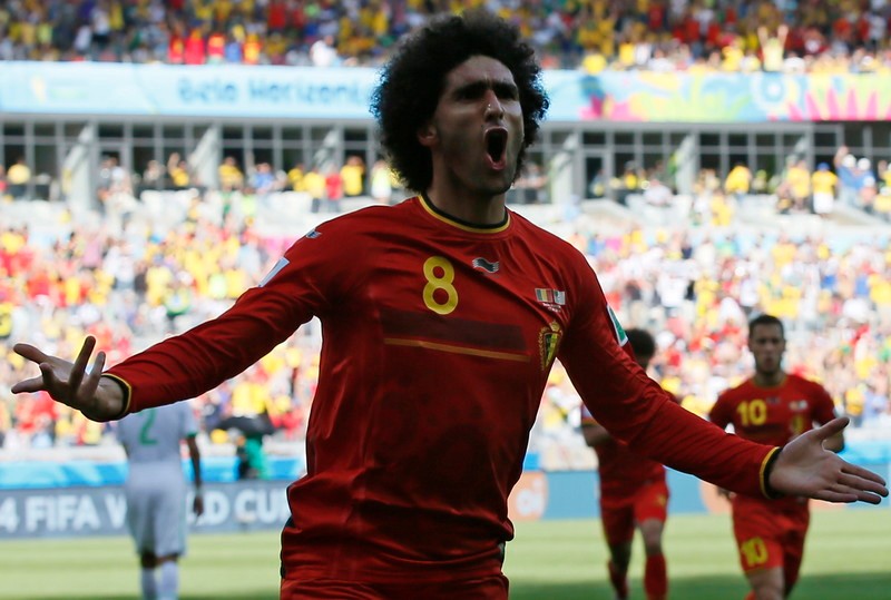 Marouane Fellaini a reușit o ”dublă”. Foto: EPA