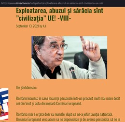 Editorial scris de Ilie Şerbănescu pe website-ul Invectiva.ro