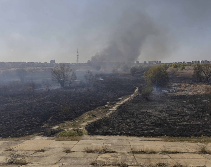 Incendiul din Delta Văcărești, stins după două ore. Ce suprafață a fost afectată