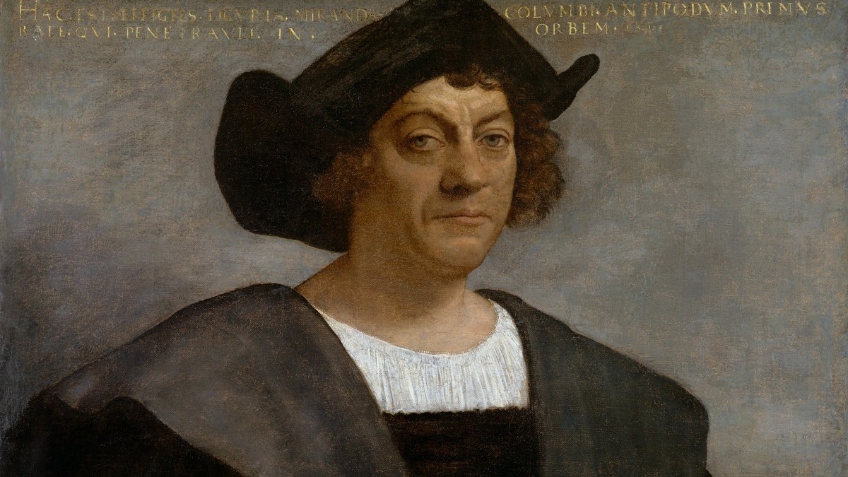 Pictură cu Cristofor Columb, realizată de Sebastiano del Piombo, în 1519, în ulei pe pânză. Inscripția care îl menționează pe model ca fiind Columb a fost probabil adăugată după realizarea picturii și identificarea acesteia.