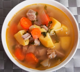Veal soup with vegetables