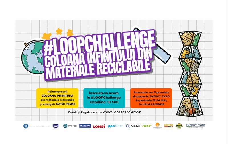 COLOANA INFINITULUI DIN MATERIALE RECICLABILEProiectele #LOOPChallenge, votate și premiate la ENERGY EXPO® 2025