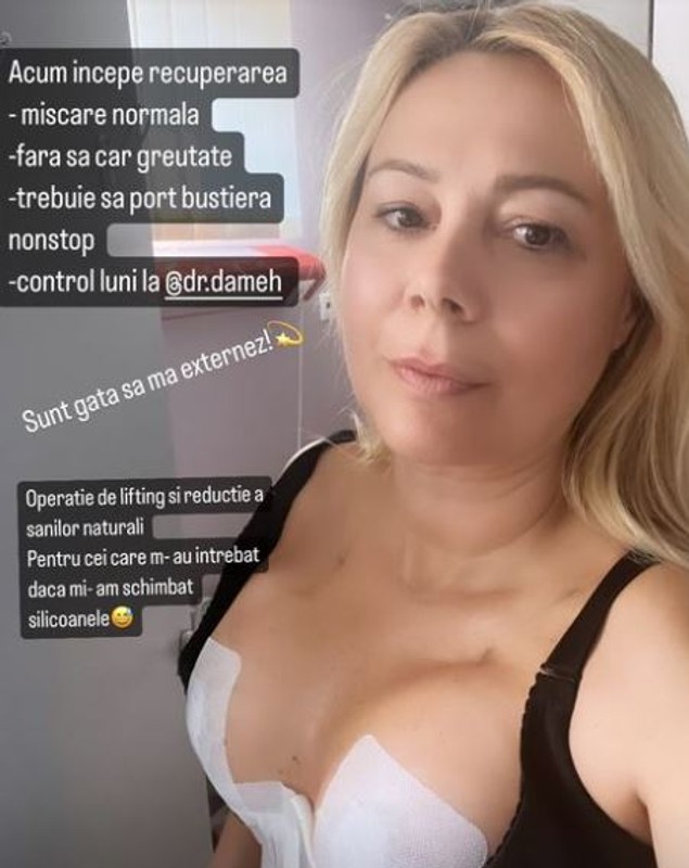Dana Săvuică și-a făcut operație de micșorare a sânilor. Cum arată după intervenție: „Mă uit în jos și îmi place ceea ce văd”