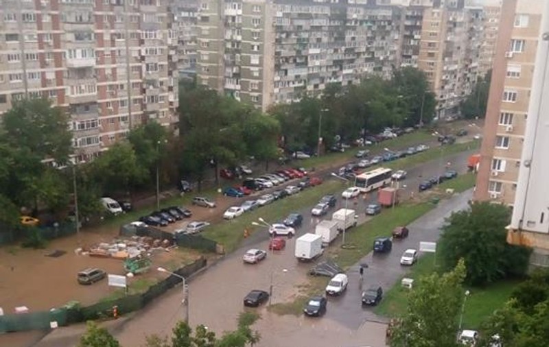 Urmările ploii torențiale care a lovit Capitala sâmbătă seara. 17 copaci căzuţi pe carosabil sau maşini