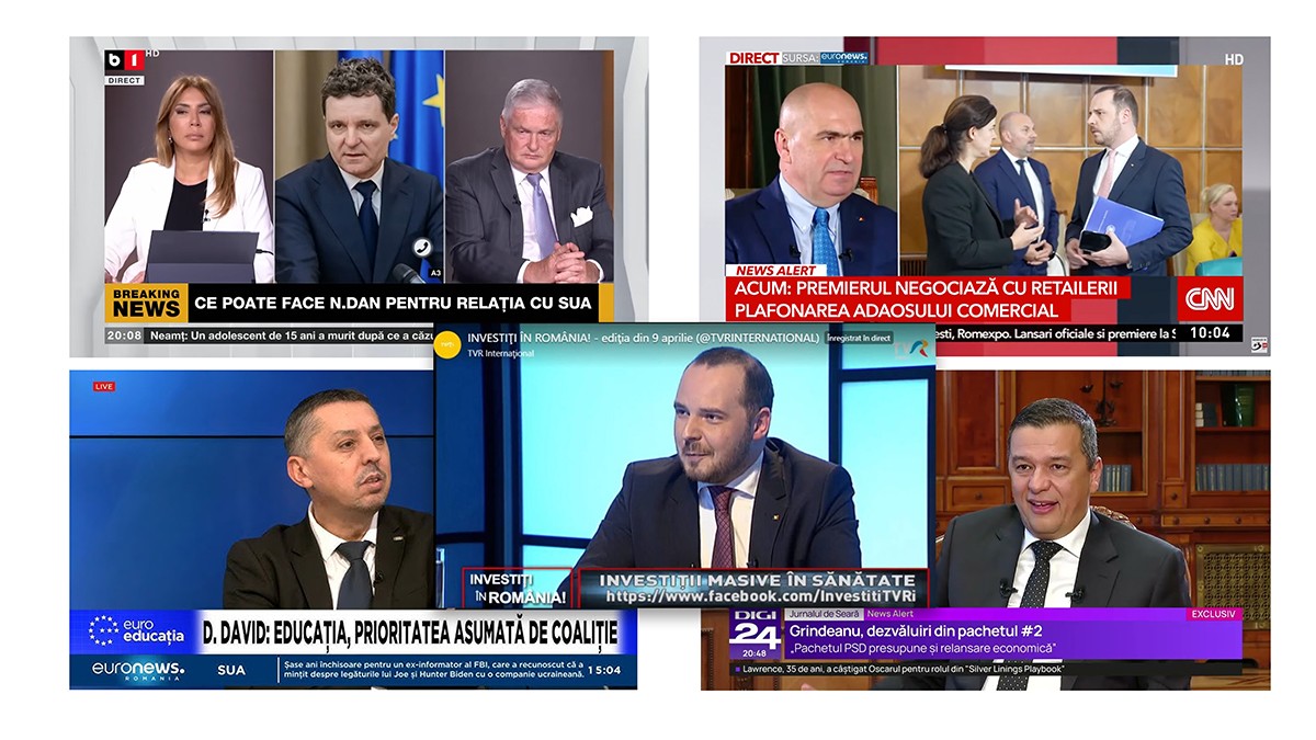 Membri ai guvernului în diverse apariții publice televizate. Foto: YouTube
