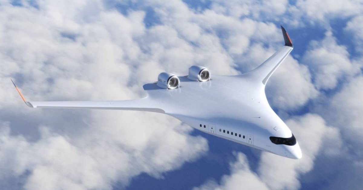 Z4 „Pisica de mare”, avionul plat cu 250 de locuri și autonomie de 9.300 km. in zbor peste nori, cer albastru