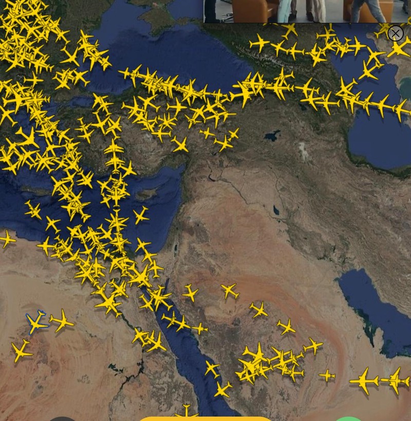 Avioanele ocolesc Orientul Mijlociu, duminică, 1 martie 2026 Foto: Flight Radar