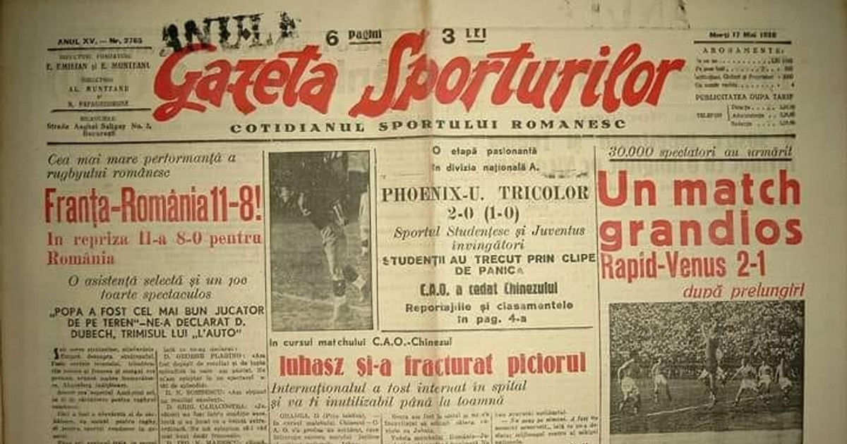 Gazeta Sporturilor considera înfrângerea în fața Franței în 1938, cu 8-11, la București, drept cea mai mare performanță a rugbyului nostru