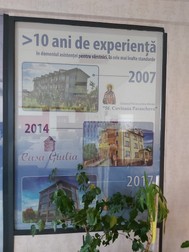 Banner afișat la Căminul Sf. Cuvioasa Parascheva