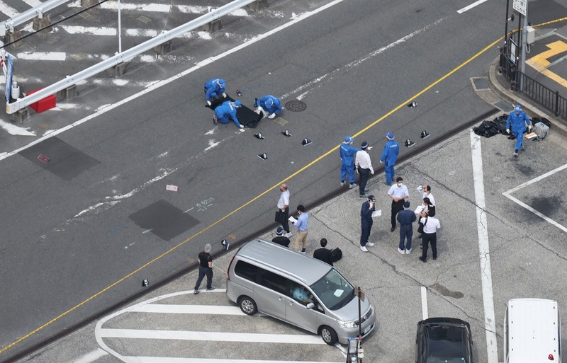 Strada unde fostul premier a fost împușcat văzută din elicopter (foto Profimedia)