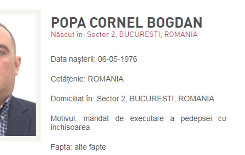 Nici Bogdan Popa, fost director în Primăria Capitalei, condamnat în dosarul Oprescu, nu e de găsit. A fost dat în urmărire generală