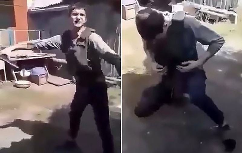 Un luptător din Ucraina s-a împușcat în stomac, în timp ce testa o vestă antiglonț (VIDEO)