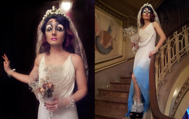 S-a costumat în mireasă, s-a machiat aproape la fel ca ”Păpușa-vie” și a câștigat de HALLOWEEN! Ai idee cine-i cântăreața? FOTO