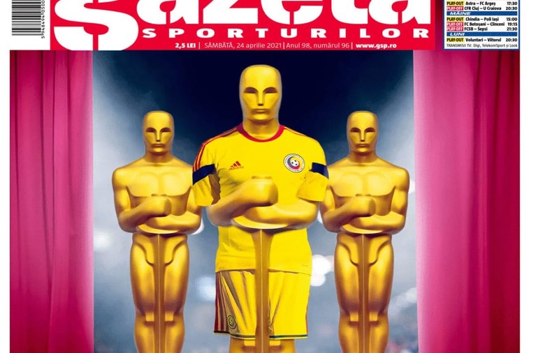 Pagina întâi a Gazetei Sporturilor: ”Hai, România!”