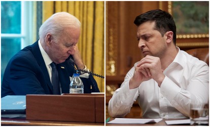 Joe Biden și Vladimir Zelenski folosesc un ton diferit în declarațiile pe tema crizei. FOTO: EPA