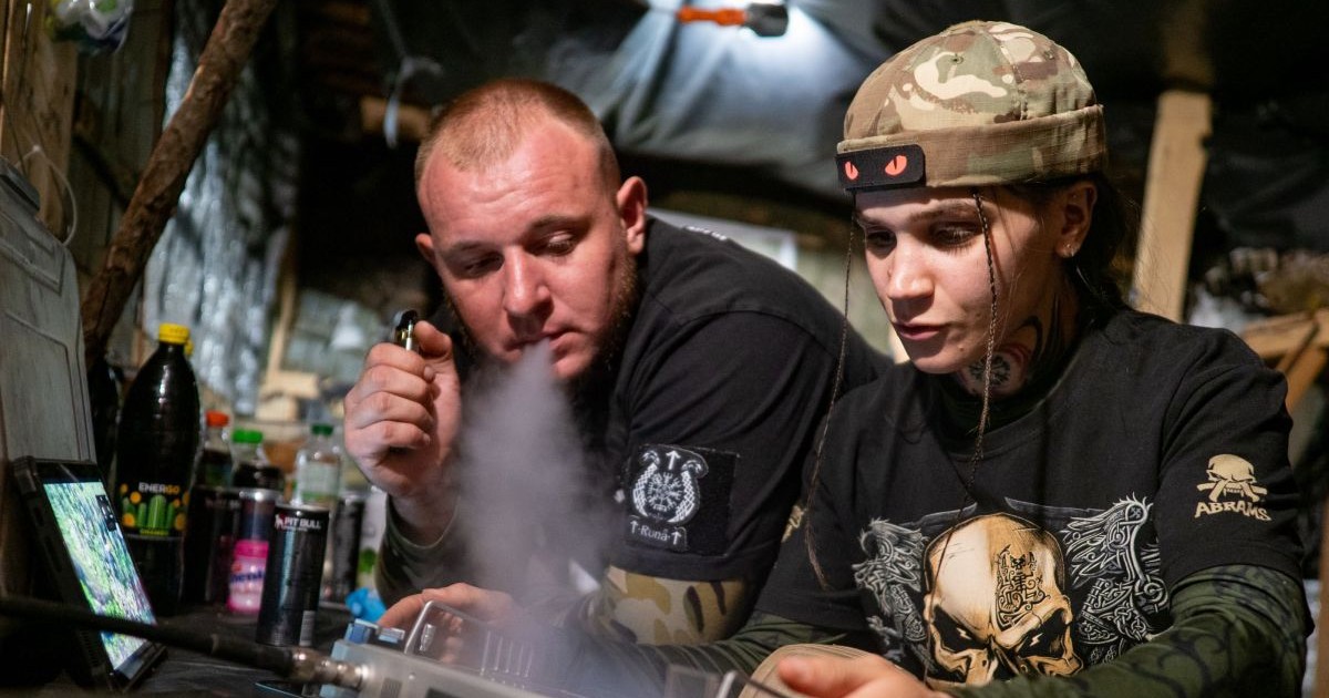 Operatori de drone ucraineni din brigada 56 pe linia frontului, luptând împotriva trupelor rusești în Donbas, 28 august 2025