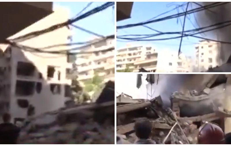 Momentul în care o clădire din Beirut se prăbușește în timpul unei transmisiuni LIVE | VIDEO