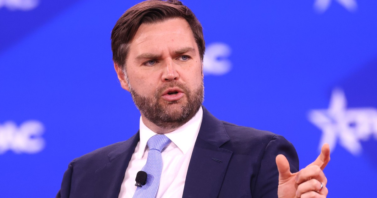 JD Vance surprins în timp ce vorbește la CPAC 2025 în National Harbor, Maryland. Imagine cu caracter ilustrativ Foto: Hepta