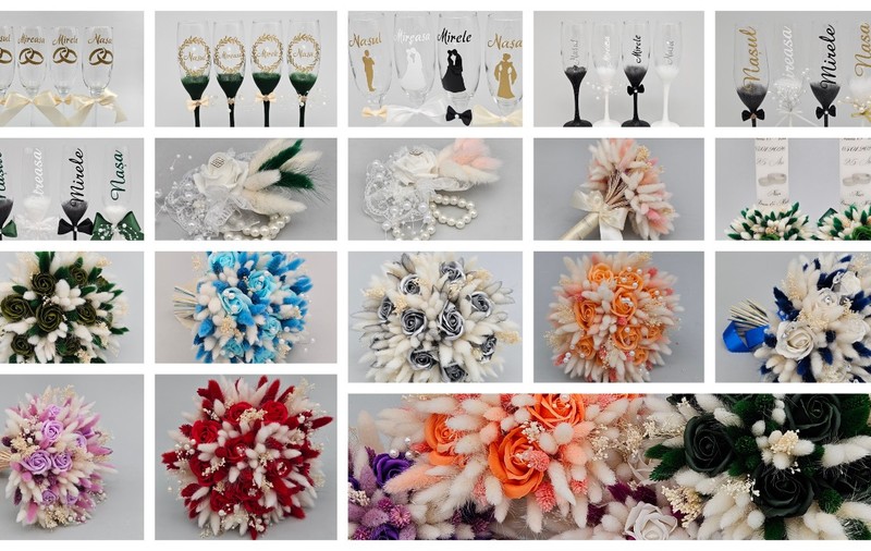 Lumânări de Nuntă și Buchete de Mireasă de la Crisiashop: Eleganță care Dăinuie Peste Ani