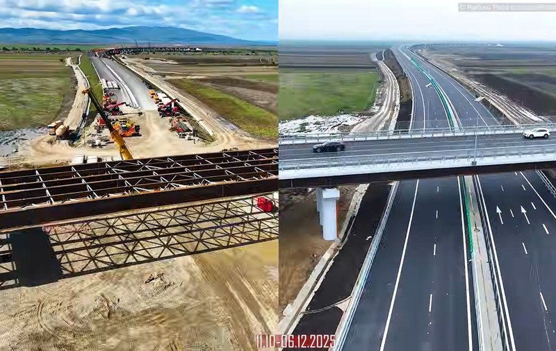 Cât au muncit angajații UMB la autostrada A7 în 37 de zile. Progres uriaș pe un segment de 53 de kilometri, care poate fi inaugurat în 2025
